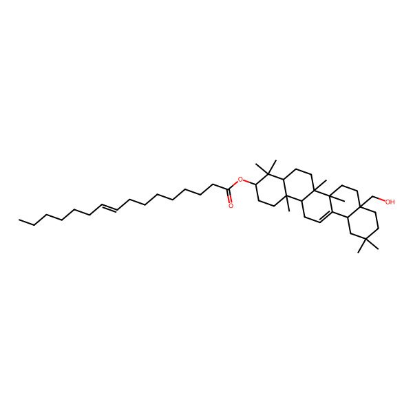 2D Structure of [(3S,4aR,6aR,6bS,8aS,12aS,14aR,14bR)-8a-(hydroxymethyl)-4,4,6a,6b,11,11,14b-heptamethyl-1,2,3,4a,5,6,7,8,9,10,12,12a,14,14a-tetradecahydropicen-3-yl] (Z)-hexadec-9-enoate