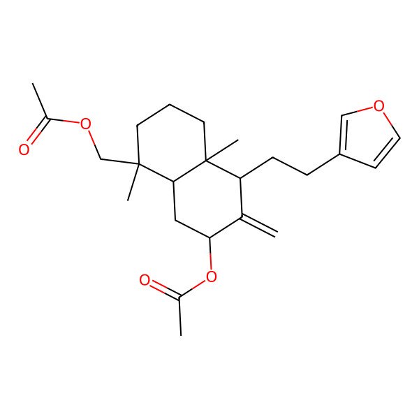 2D Structure of [7-acetyloxy-5-[2-(furan-3-yl)ethyl]-1,4a-dimethyl-6-methylidene-3,4,5,7,8,8a-hexahydro-2H-naphthalen-1-yl]methyl acetate