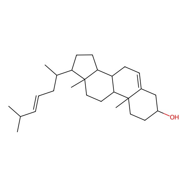 2D Structure of (3S,8S,9S,10R,13R,14S,17R)-10,13-dimethyl-17-[(E,2R)-6-methylhept-4-en-2-yl]-2,3,4,7,8,9,11,12,14,15,16,17-dodecahydro-1H-cyclopenta[a]phenanthren-3-ol