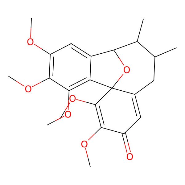 2D Structure of (1S,10S)-2,3,13,14,15-pentamethoxy-8,9-dimethyl-17-oxatetracyclo[8.6.1.01,6.011,16]heptadeca-2,5,11,13,15-pentaen-4-one