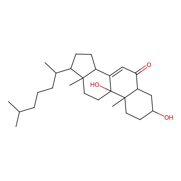 2D Structure of 3,9-dihydroxy-10,13-dimethyl-17-(6-methylheptan-2-yl)-2,3,4,5,11,12,14,15,16,17-decahydro-1H-cyclopenta[a]phenanthren-6-one