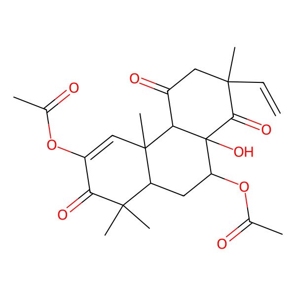 2D Structure of (3-acetyloxy-7-ethenyl-8a-hydroxy-1,1,4a,7-tetramethyl-2,5,8-trioxo-6,9,10,10a-tetrahydro-4bH-phenanthren-9-yl) acetate