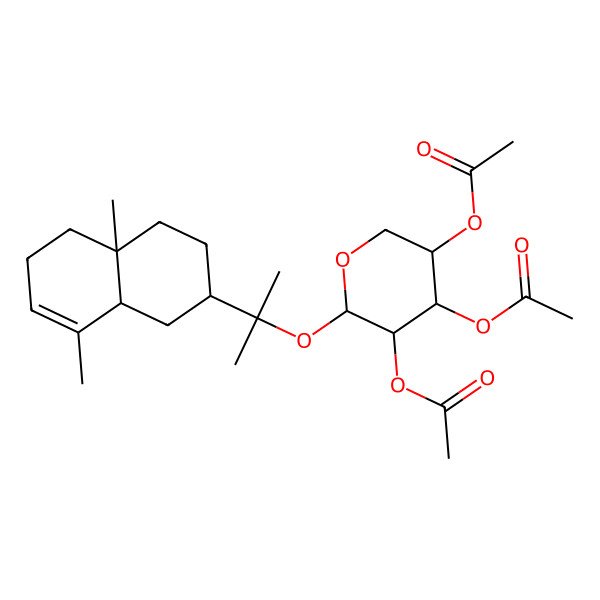 2D Structure of [(3R,4S,5R,6S)-6-[2-[(2R,4aR,8aR)-4a,8-dimethyl-2,3,4,5,6,8a-hexahydro-1H-naphthalen-2-yl]propan-2-yloxy]-4,5-diacetyloxyoxan-3-yl] acetate
