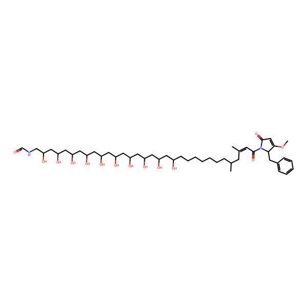 2D Structure of N-[(Z,2S,4R,6R,8R,10R,12R,14R,16R,18R,20S,28R)-32-[(2S)-2-benzyl-3-methoxy-5-oxo-2H-pyrrol-1-yl]-2,4,6,8,10,12,14,16,18,20-decahydroxy-28,30-dimethyl-32-oxodotriacont-30-enyl]formamide