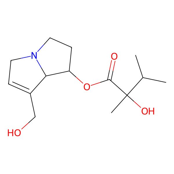 2D Structure of [(1R,8S)-7-(hydroxymethyl)-2,3,5,8-tetrahydro-1H-pyrrolizin-1-yl] (2S)-2-hydroxy-2,3-dimethylbutanoate