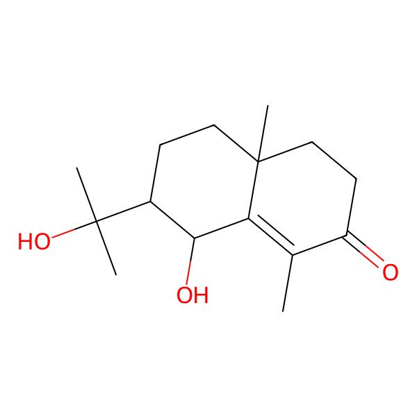 2D Structure of (4aS,7R,8S)-4,4a,5,6,7,8-Hexahydro-8-hydroxy-7-(1-hydroxy-1-methylethyl)-1,4a-dimethyl-2(3H)-naphthalenone