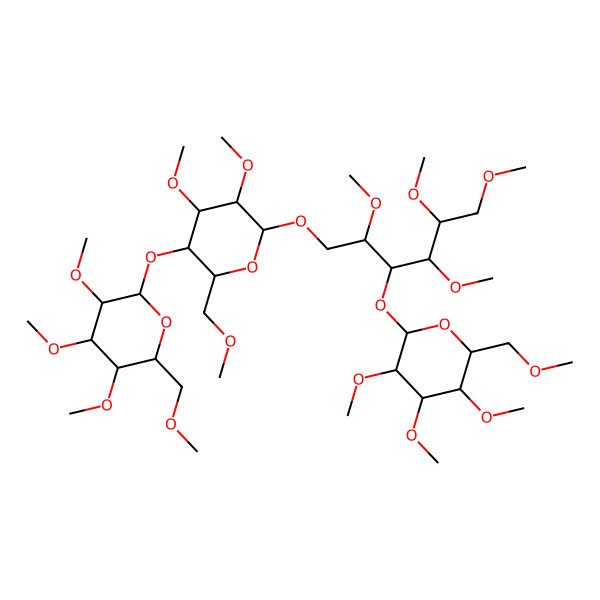 2D Structure of (2R,3R,4S,5R,6R)-4,5-dimethoxy-2-(methoxymethyl)-6-[(2R,3R,4R,5S)-2,4,5,6-tetramethoxy-3-[(2S,3R,4S,5R,6R)-3,4,5-trimethoxy-6-(methoxymethyl)oxan-2-yl]oxyhexoxy]-3-[(2S,3R,4S,5R,6R)-3,4,5-trimethoxy-6-(methoxymethyl)oxan-2-yl]oxyoxane