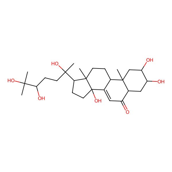 2D Structure of 2,3,14-trihydroxy-10,13-dimethyl-17-(2,5,6-trihydroxy-6-methylheptan-2-yl)-2,3,4,5,9,11,12,15,16,17-decahydro-1H-cyclopenta[a]phenanthren-6-one