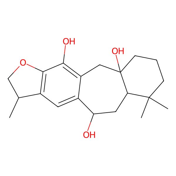 2D Structure of (3S,8S,10S,14S)-7,7,14-trimethyl-16-oxatetracyclo[9.7.0.03,8.013,17]octadeca-1(18),11,13(17)-triene-3,10,18-triol