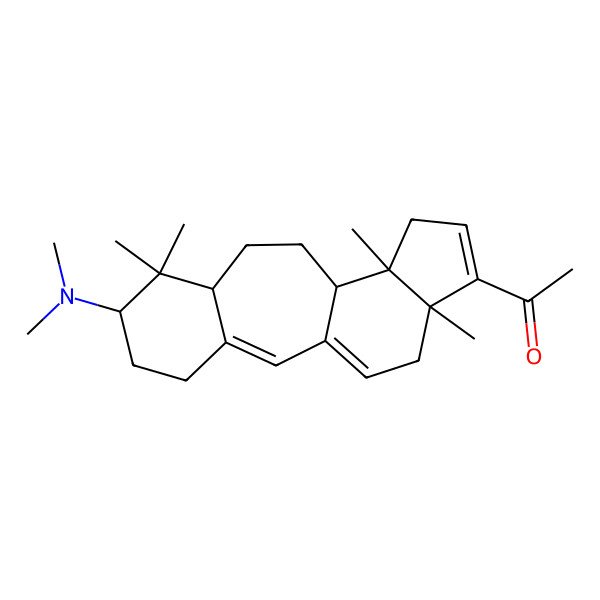 2D Structure of B(9a)-Homo-19-norpregna-9(11),9a,16-trien-20-one, 3-(dimethylamino)-4,4,14-trimethyl-, (3beta,5alpha)-