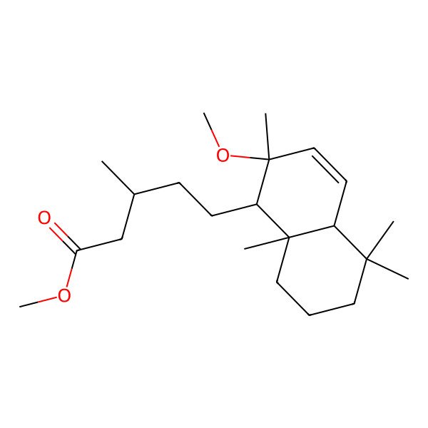 2D Structure of methyl (3R)-5-[(1R,2R,4aR,8aS)-2-methoxy-2,5,5,8a-tetramethyl-4a,6,7,8-tetrahydro-1H-naphthalen-1-yl]-3-methylpentanoate