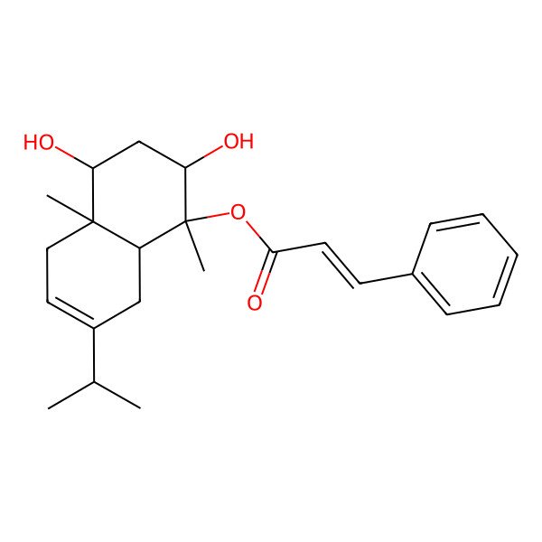 2D Structure of (2,4-Dihydroxy-1,4a-dimethyl-7-propan-2-yl-2,3,4,5,8,8a-hexahydronaphthalen-1-yl) 3-phenylprop-2-enoate