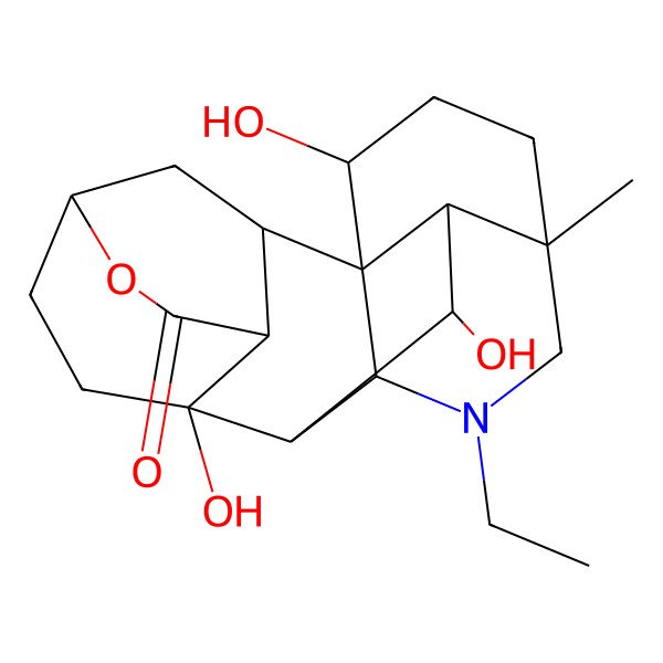 2D Structure of 12-Ethyl-9,17,19-trihydroxy-14-methyl-5-oxa-12-azahexacyclo[8.7.2.12,6.01,11.03,9.014,18]icosan-4-one