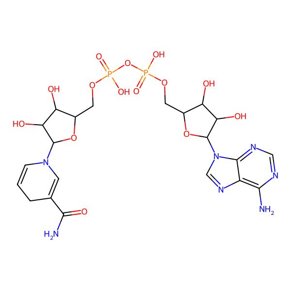2D Structure of [[(2S,3S,4S,5S)-5-(6-aminopurin-9-yl)-3,4-dihydroxyoxolan-2-yl]methoxy-hydroxyphosphoryl] [(2R,3R,4S,5R)-5-(3-carbamoyl-4H-pyridin-1-yl)-3,4-dihydroxyoxolan-2-yl]methyl hydrogen phosphate
