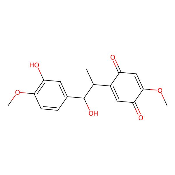 2D Structure of 2-[(1S,2S)-1-hydroxy-1-(3-hydroxy-4-methoxyphenyl)propan-2-yl]-5-methoxycyclohexa-2,5-diene-1,4-dione
