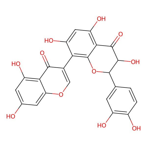2D Structure of (2R,3R)-8-(5,7-dihydroxy-4-oxochromen-3-yl)-2-(3,4-dihydroxyphenyl)-3,5,7-trihydroxy-2,3-dihydrochromen-4-one
