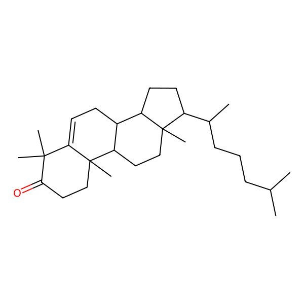 2D Structure of (8S,9S,10R,13R,14S,17R)-4,4,10,13-tetramethyl-17-[(2S)-6-methylheptan-2-yl]-2,7,8,9,11,12,14,15,16,17-decahydro-1H-cyclopenta[a]phenanthren-3-one