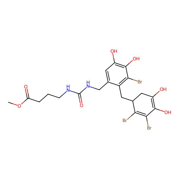 2D Structure of Methyl 4-[[3-bromo-2-[(2,3-dibromo-4,5-dihydroxycyclohexa-2,4-dien-1-yl)methyl]-4,5-dihydroxyphenyl]methylcarbamoylamino]butanoate