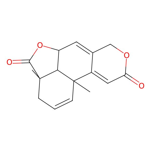 2D Structure of (1S,9R,12S,16S)-1,12-dimethyl-5,10-dioxatetracyclo[7.6.1.02,7.012,16]hexadeca-2,7,14-triene-4,11-dione