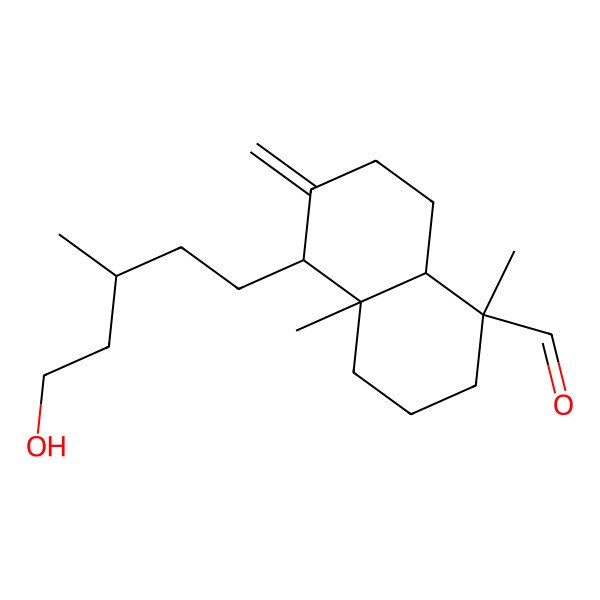 2D Structure of (1S,4aR,5S,8aS)-5-[(3R)-5-hydroxy-3-methylpentyl]-1,4a-dimethyl-6-methylidene-3,4,5,7,8,8a-hexahydro-2H-naphthalene-1-carbaldehyde