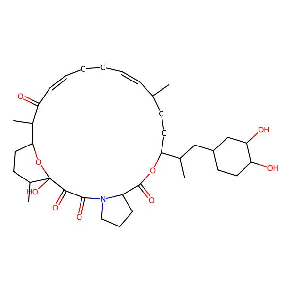2D Structure of 11-[1-(3,4-Dihydroxycyclohexyl)propan-2-yl]-1-hydroxy-14,22,26-trimethyl-10,27-dioxa-4-azatricyclo[21.3.1.04,8]heptacosa-15,19-diene-2,3,9,21-tetrone