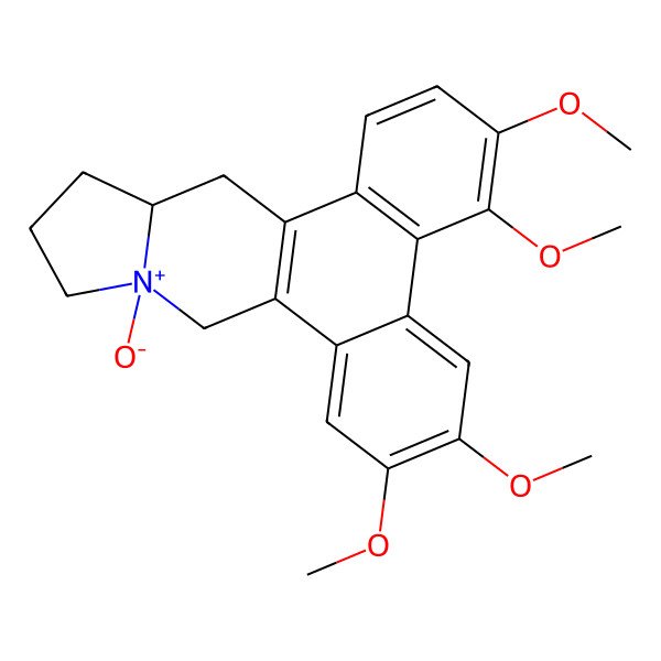 2D Structure of (10S,13aS)-3,4,6,7-tetramethoxy-10-oxido-9,11,12,13,13a,14-hexahydrophenanthro[9,10-f]indolizin-10-ium