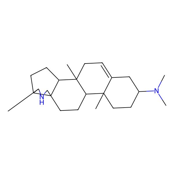 2D Structure of (1R,2S,5S,6S,9R,12S,13R,16S)-N,N,1,6,13-pentamethyl-7-azapentacyclo[10.8.0.02,9.05,9.013,18]icos-18-en-16-amine