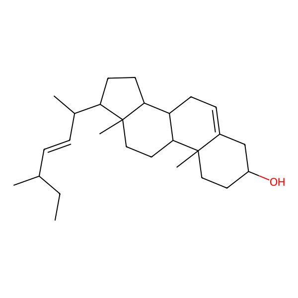 2D Structure of (3S,8R,9R,10R,13R,14R,17R)-10,13-dimethyl-17-[(E,2R,5S)-5-methylhept-3-en-2-yl]-2,3,4,7,8,9,11,12,14,15,16,17-dodecahydro-1H-cyclopenta[a]phenanthren-3-ol