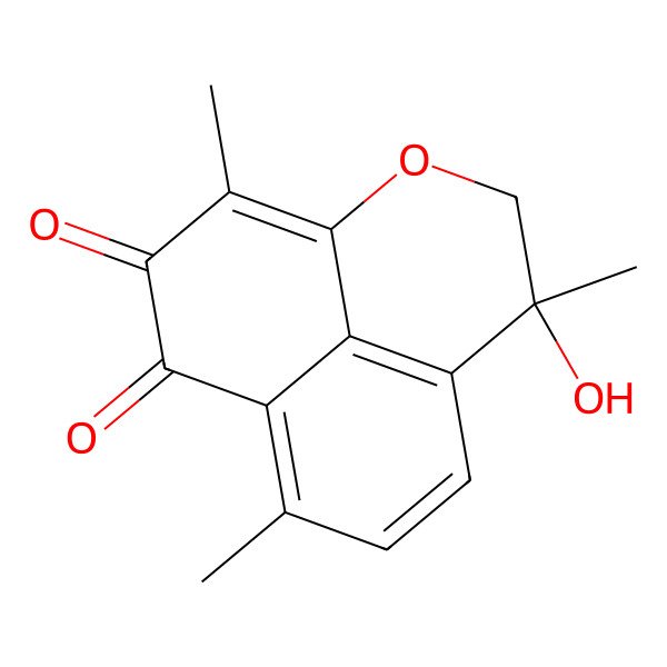 2D Structure of (4R)-4-hydroxy-4,8,12-trimethyl-2-oxatricyclo[7.3.1.05,13]trideca-1(12),5(13),6,8-tetraene-10,11-dione