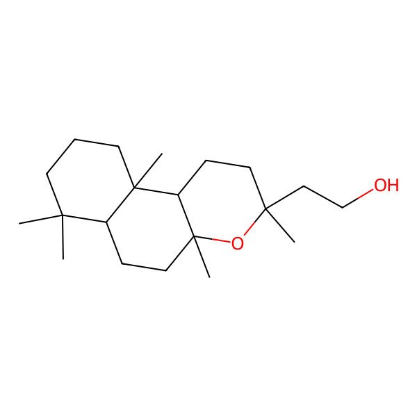 2D Structure of 2-[(3S,4aR,6aS,10aS,10bR)-3,4a,7,7,10a-pentamethyl-2,5,6,6a,8,9,10,10b-octahydro-1H-benzo[f]chromen-3-yl]ethanol