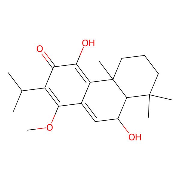 2D Structure of (4bS,8aS,9R)-4,9-dihydroxy-1-methoxy-4b,8,8-trimethyl-2-propan-2-yl-6,7,8a,9-tetrahydro-5H-phenanthren-3-one