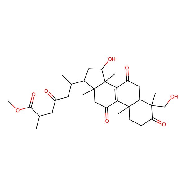2D Structure of Methyl 6-[15-hydroxy-4-(hydroxymethyl)-4,10,13,14-tetramethyl-3,7,11-trioxo-1,2,5,6,12,15,16,17-octahydrocyclopenta[a]phenanthren-17-yl]-2-methyl-4-oxoheptanoate