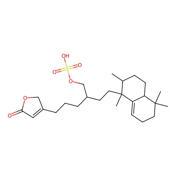 2D Structure of [2-[2-[(1S,2S,4aS)-1,2,5,5-tetramethyl-2,3,4,4a,6,7-hexahydronaphthalen-1-yl]ethyl]-5-(5-oxo-2H-furan-3-yl)pentyl] hydrogen sulfate