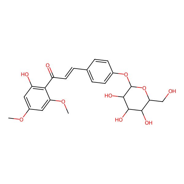2D Structure of 1-(2-Hydroxy-4,6-dimethoxyphenyl)-3-[4-[3,4,5-trihydroxy-6-(hydroxymethyl)oxan-2-yl]oxyphenyl]prop-2-en-1-one