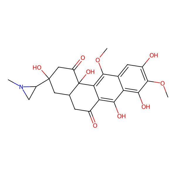 2D Structure of (3R,4aR,12bS)-3,7,8,10,12b-pentahydroxy-9,12-dimethoxy-3-[(2R)-1-methylaziridin-2-yl]-2,4,4a,5-tetrahydrobenzo[a]anthracene-1,6-dione