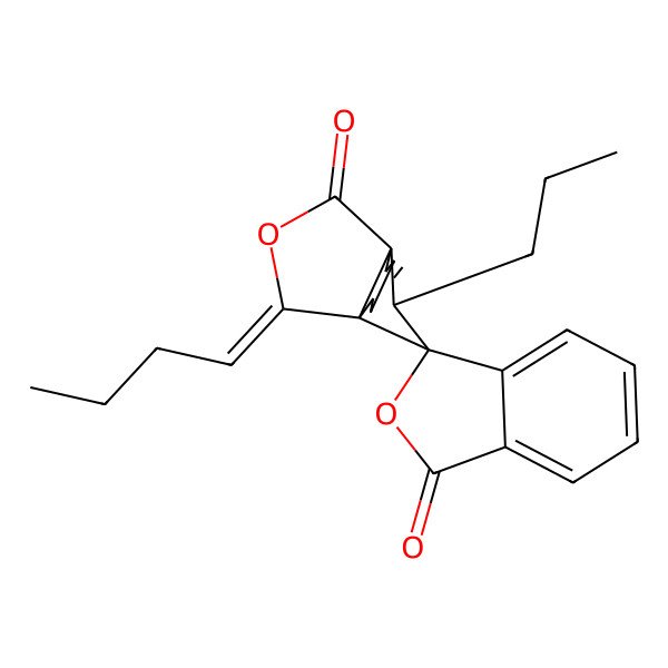 2D Structure of (9'Z)-9'-butylidene-11'-propylspiro[2-benzofuran-3,10'-8-oxatricyclo[4.3.2.01,6]undec-4-ene]-1,7'-dione