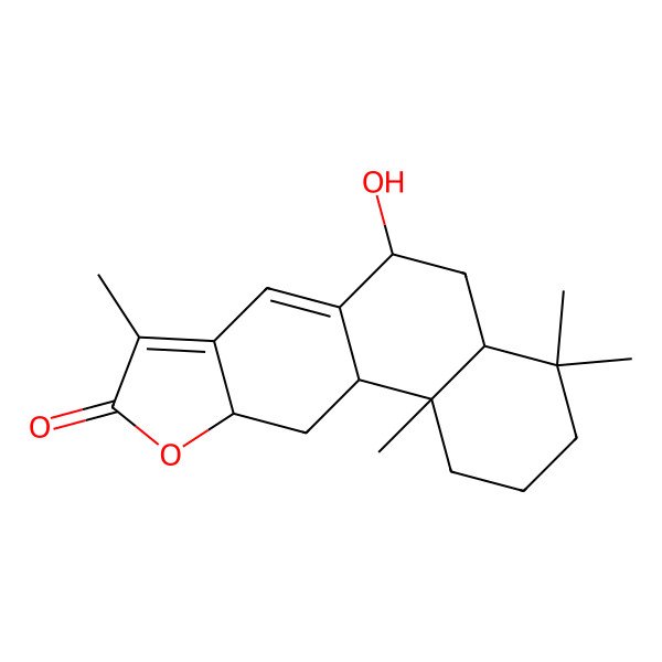 2D Structure of (4aR,6S,10aR,11aS,11bR)-6-hydroxy-4,4,8,11b-tetramethyl-2,3,4a,5,6,10a,11,11a-octahydro-1H-naphtho[2,1-f][1]benzofuran-9-one