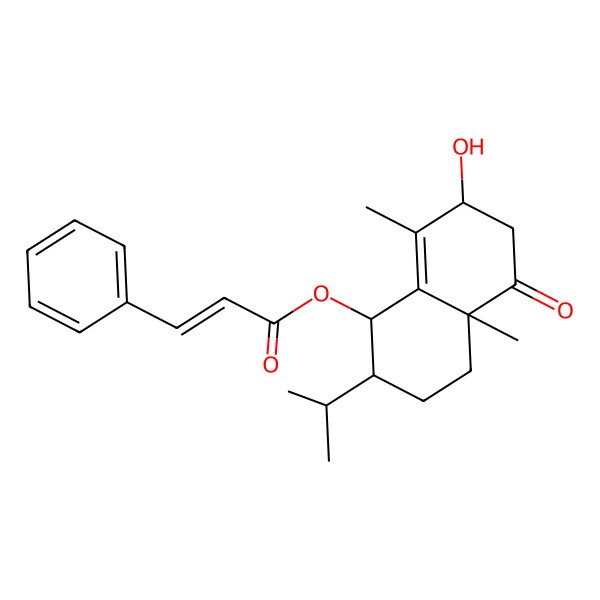 2D Structure of [(1R,2S,4aR,7S)-7-hydroxy-4a,8-dimethyl-5-oxo-2-propan-2-yl-1,2,3,4,6,7-hexahydronaphthalen-1-yl] (E)-3-phenylprop-2-enoate