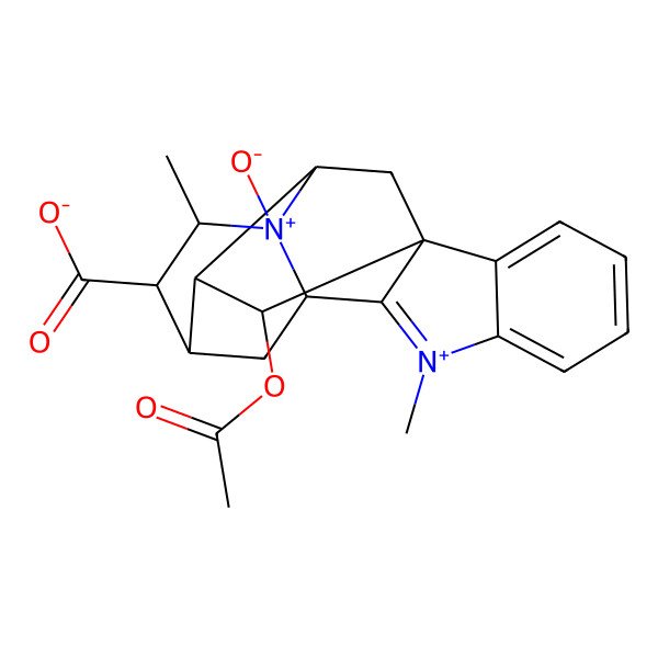 2D Structure of (1R,10S,13R,14S,16S)-18-acetyloxy-8,14-dimethyl-15-oxido-8,15-diazoniahexacyclo[14.2.1.01,9.02,7.010,15.012,17]nonadeca-2,4,6,8-tetraene-13-carboxylate