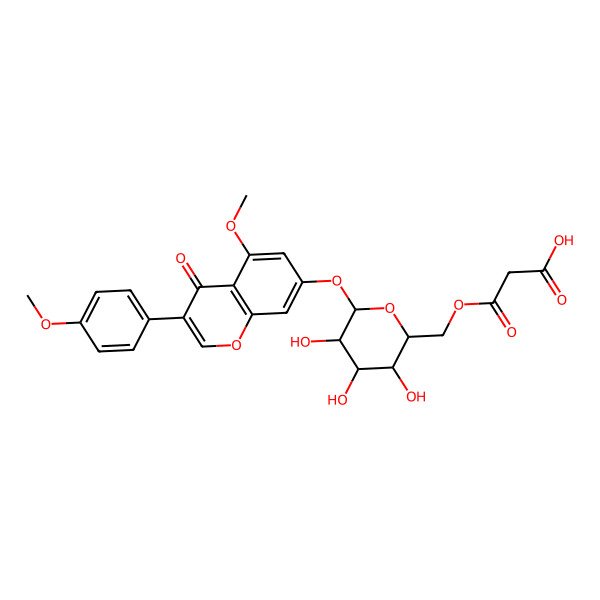2D Structure of Afrormosin 7-O-beta-d-glucoside-6''-O-malonate