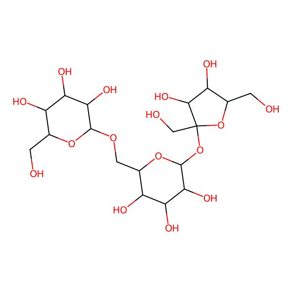 2D Structure of alpha-D-Glucopyranoside, beta-D-fructofuranosyl O-alpha-D-galactopyranosyl-(1.fwdarw.6)-