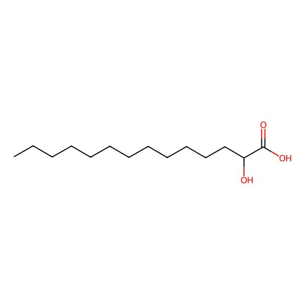 2D Structure of alpha-Hydroxy myristic acid