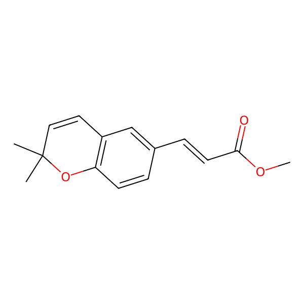2D Structure of (alphaE)-2,2-Dimethyl-2H-1-benzopyran-6-acrylic acid methyl ester
