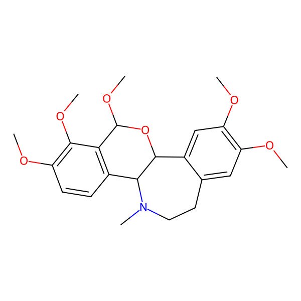 2D Structure of (4bR,11bS,13S)-4b,5,6,7,11b,13-Hexahydro-1,2,9,10,13-pentamethoxy-5-methyl(2)benzopyrano(3,4-a)(3)benzazepine