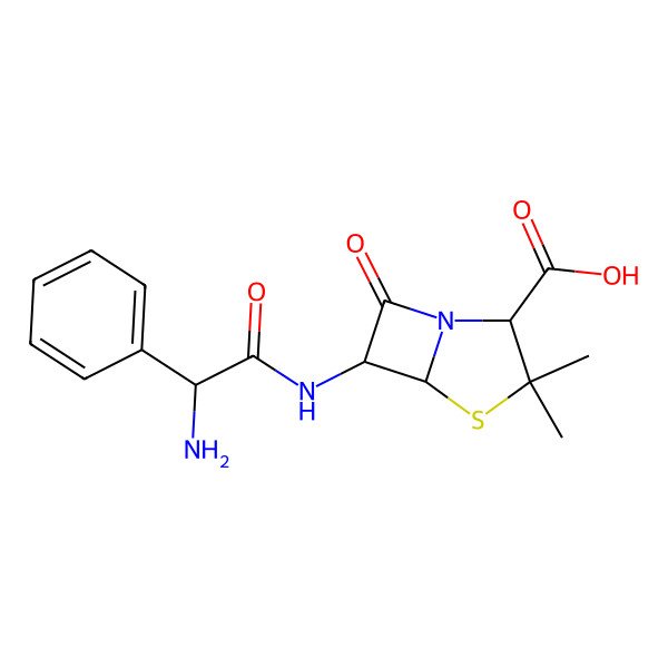 2D Structure of Ampicillin