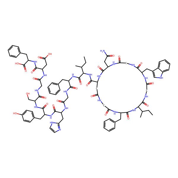 2D Structure of N(1)Gly-DL-Phe-DL-xiIle-Gly-DL-Trp-Gly-DL-Asn-DL-Asp(1)-DL-xiIle-DL-Phe-Gly-DL-Ala(imidazol-2-yl)-DL-Tyr-DL-Ser-Gly-DL-Asp-DL-Phe-OH