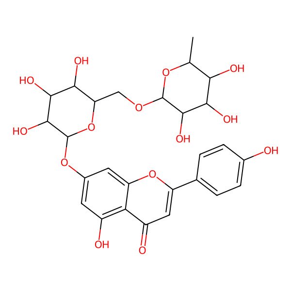 2D Structure of Apigenin 7-(6''-O-alpha-rhamnosyl-beta-glucoside)