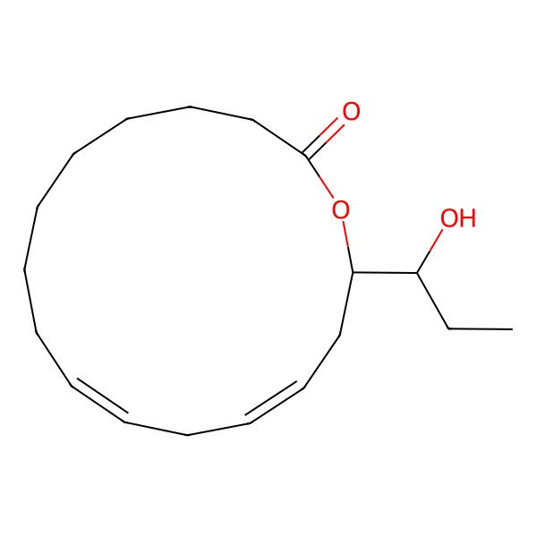 2D Structure of (10Z,13Z,16S)-16-[(1S)-1-hydroxypropyl]-1-oxacyclohexadeca-10,13-dien-2-one