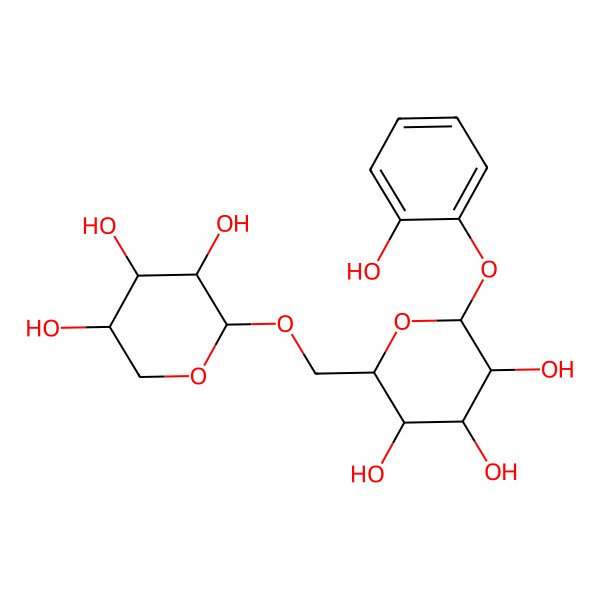 2D Structure of Ara(a1-6)Glc(b)-O-Ph(2-OH) 2D Structure of Ara(a1-6)Glc(b)-O-Ph(2-OH)