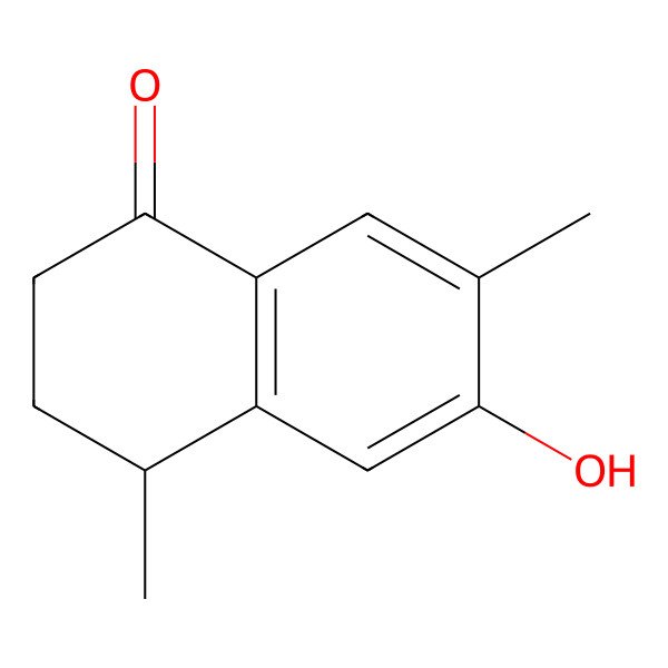 2D Structure of (4R)-3,4-Dihydro-6-hydroxy-4,7-dimethyl-1(2H)-naphthalenone 2D Structure of (4R)-3,4-Dihydro-6-hydroxy-4,7-dimethyl-1(2H)-naphthalenone